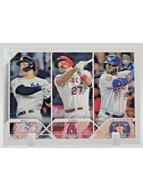 Aaron Judge Mike Trout 2023 Topps Batting Leaders Baseball Card